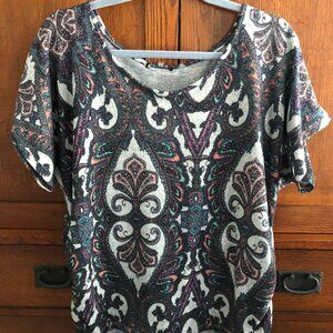 Gray Paisley Sweater, Large
